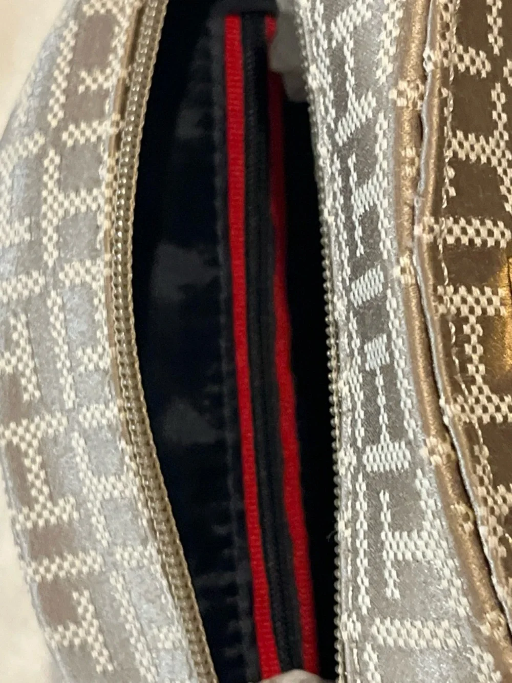 Tommy Hilfiger Beige Monogram Round Crossbody with Brown Strap - Picture 8 of 10